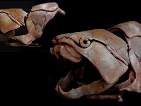 古代魚ダンクレオステウスの頭骨模型を展示　岡山・カブトガニ博物館